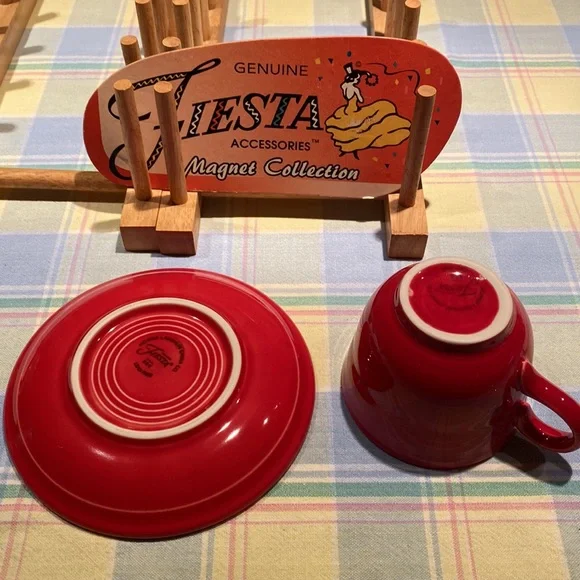 Fiestaware scarlet cup and saucer. Perfect condition. Never used - Picture 2 of 3